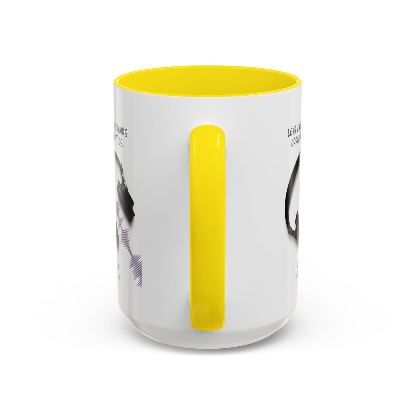 Personalized Initial Headphones Accent Coffee Mug