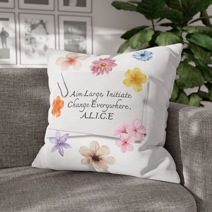 Personalized Initial Quote Clip Note — Custom Sayings on Square Poly Canvas Pillowcase