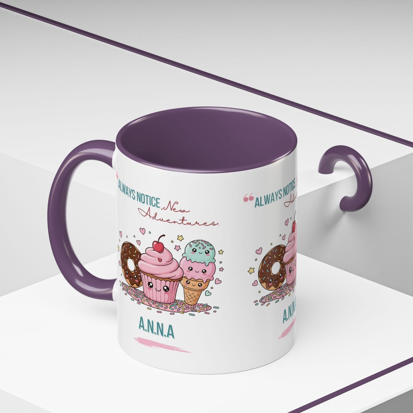 Personalized Initial Sweet Treat Accent Coffee Mug