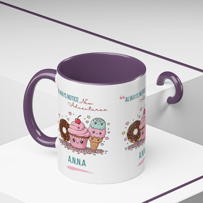 Personalized Initial Sweet Treat Accent Coffee Mug