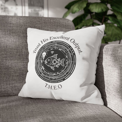 Personalized Initial Quote Fish — Custom Sayings on Square Poly Canvas Pillowcase