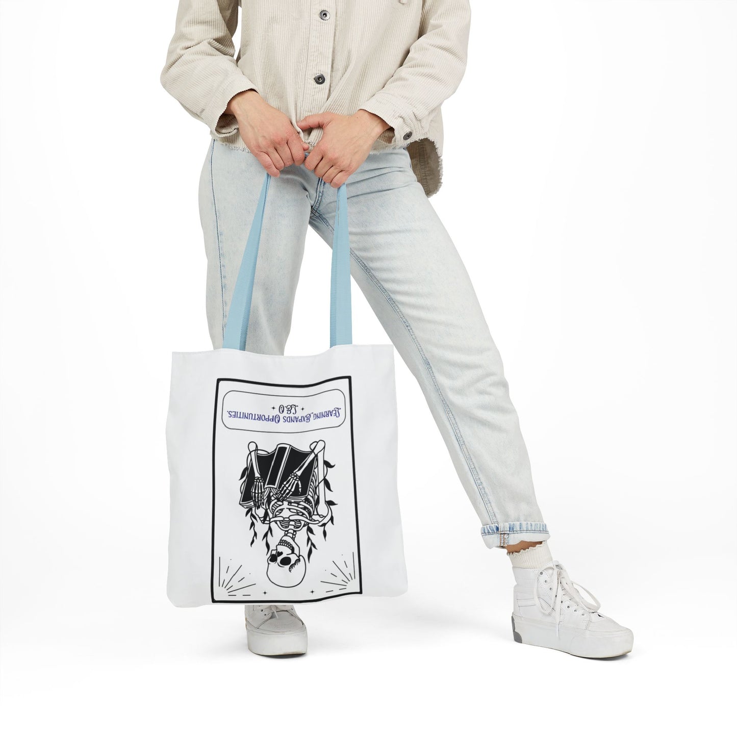 Personalized Initial Quote Skeleton Canvas Tote Custom Name