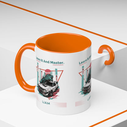 Personalized Retro Racing Accent Coffee Mug