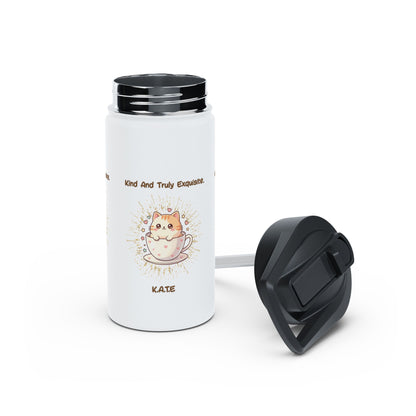 Personalized Initial Quote Exquisite Cat Stainless Steel Water Bottle