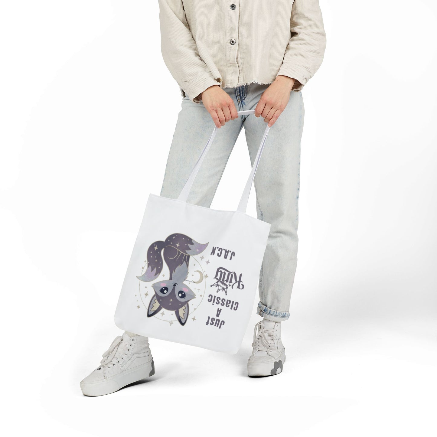 Personalized Initial Quote Fox King Canvas Tote Custom Name