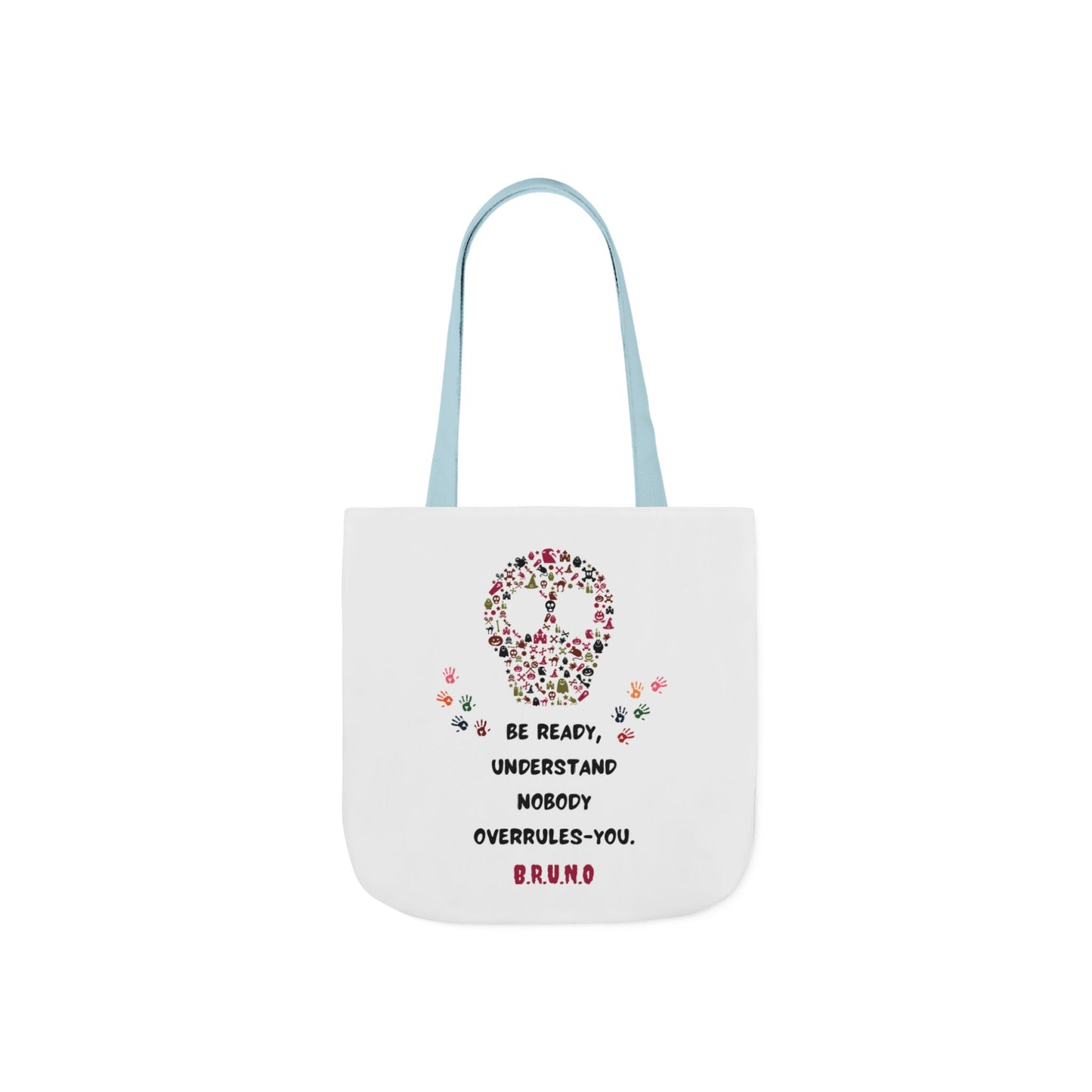 Personalized Initial Quote Floral Skull Canvas Tote Custom Name