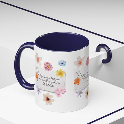 Personalized Floral Clip Note Accent Coffee Mug