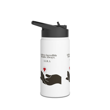 Personalized Initial Quote Hand and Gem Stainless Steel Water Bottle