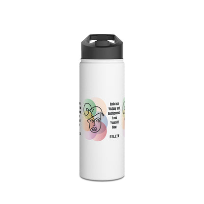 Personalized Initial Quote Sketch Girl Stainless Steel Water Bottle