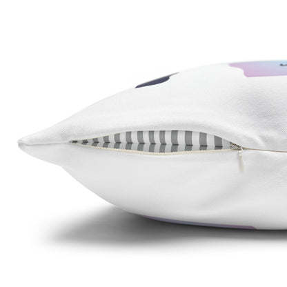 Personalized Initial Quote Sloth Gamer — Custom Sayings on Square Poly Canvas Pillowcase