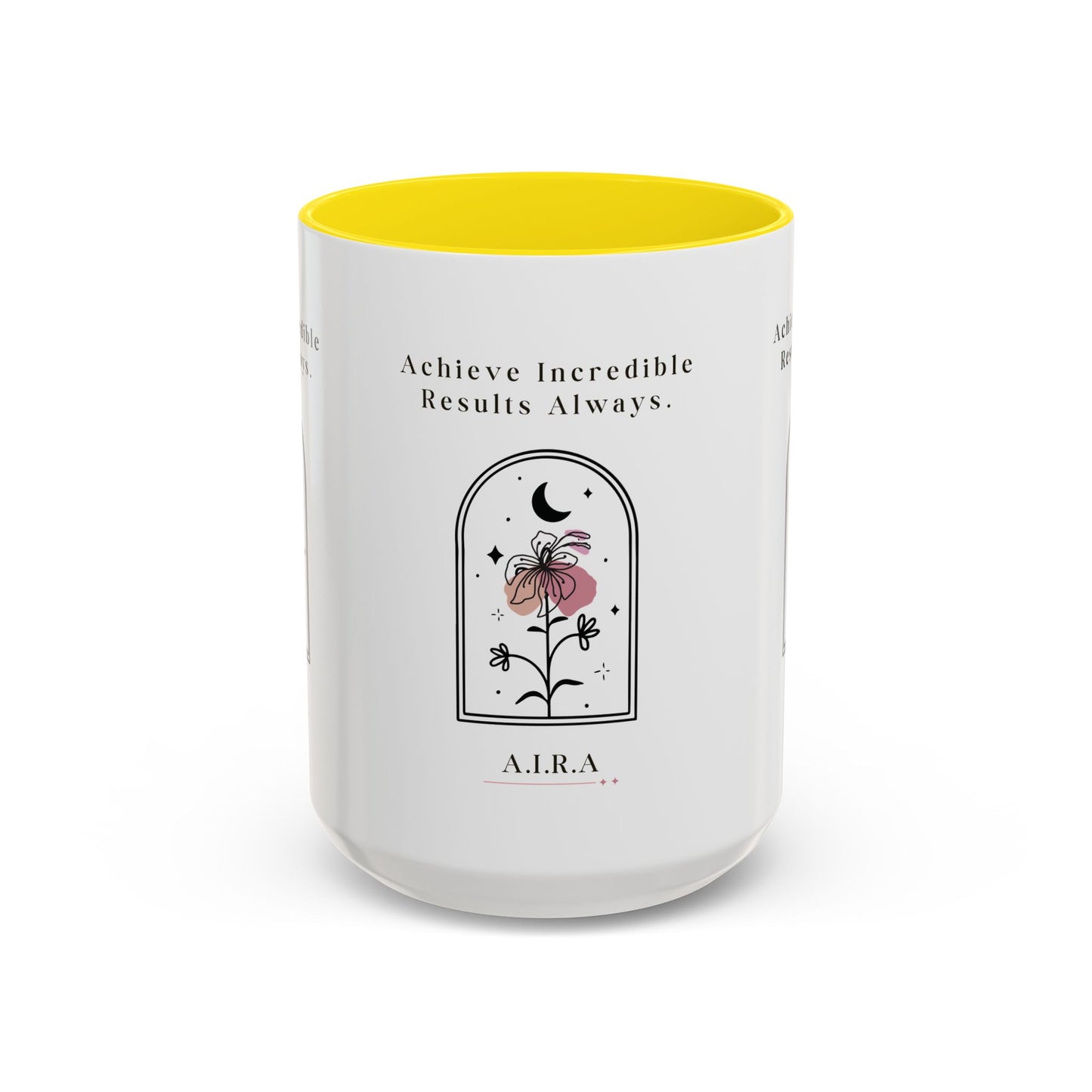 Personalized Initial Floral Moon Accent Coffee Mug