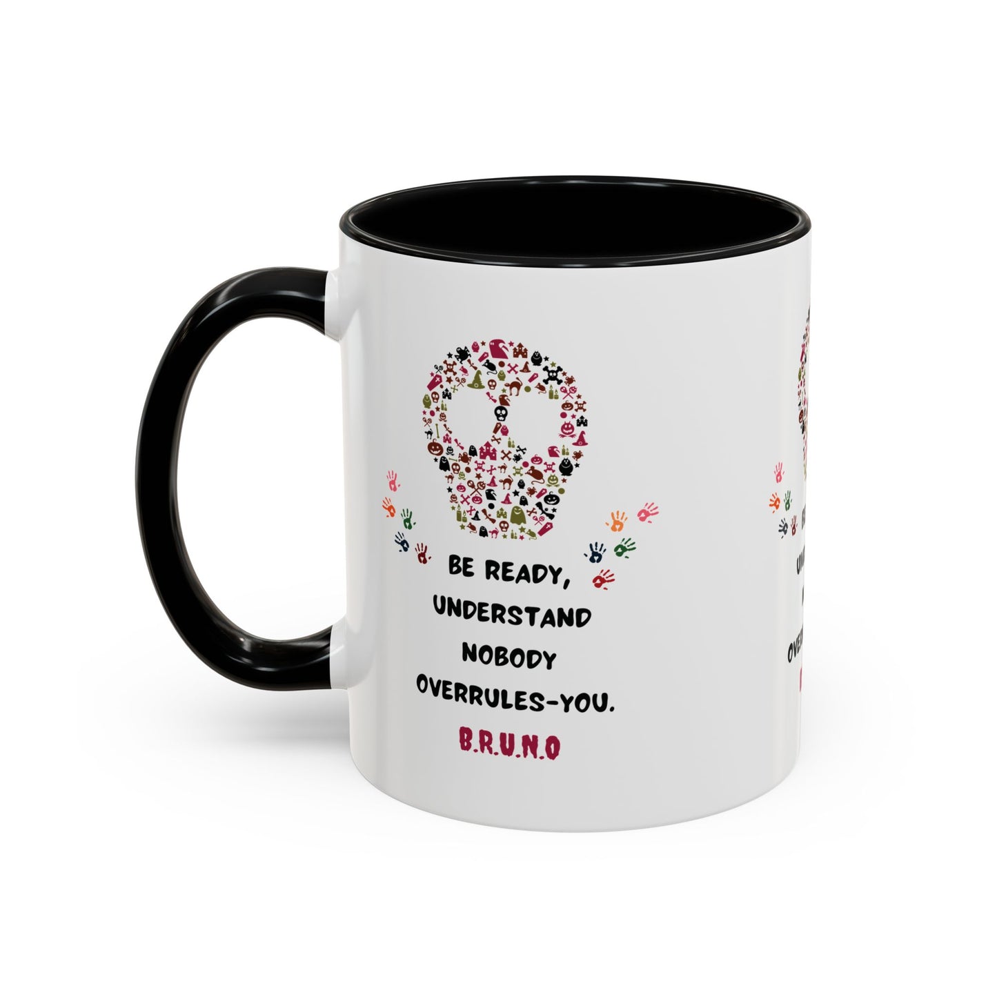 Personalized Initial Floral Skull Accent Coffee Mug