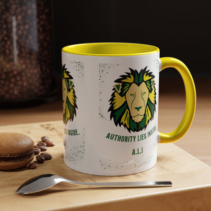 Personalized Initial Lion Accent Coffee Mug