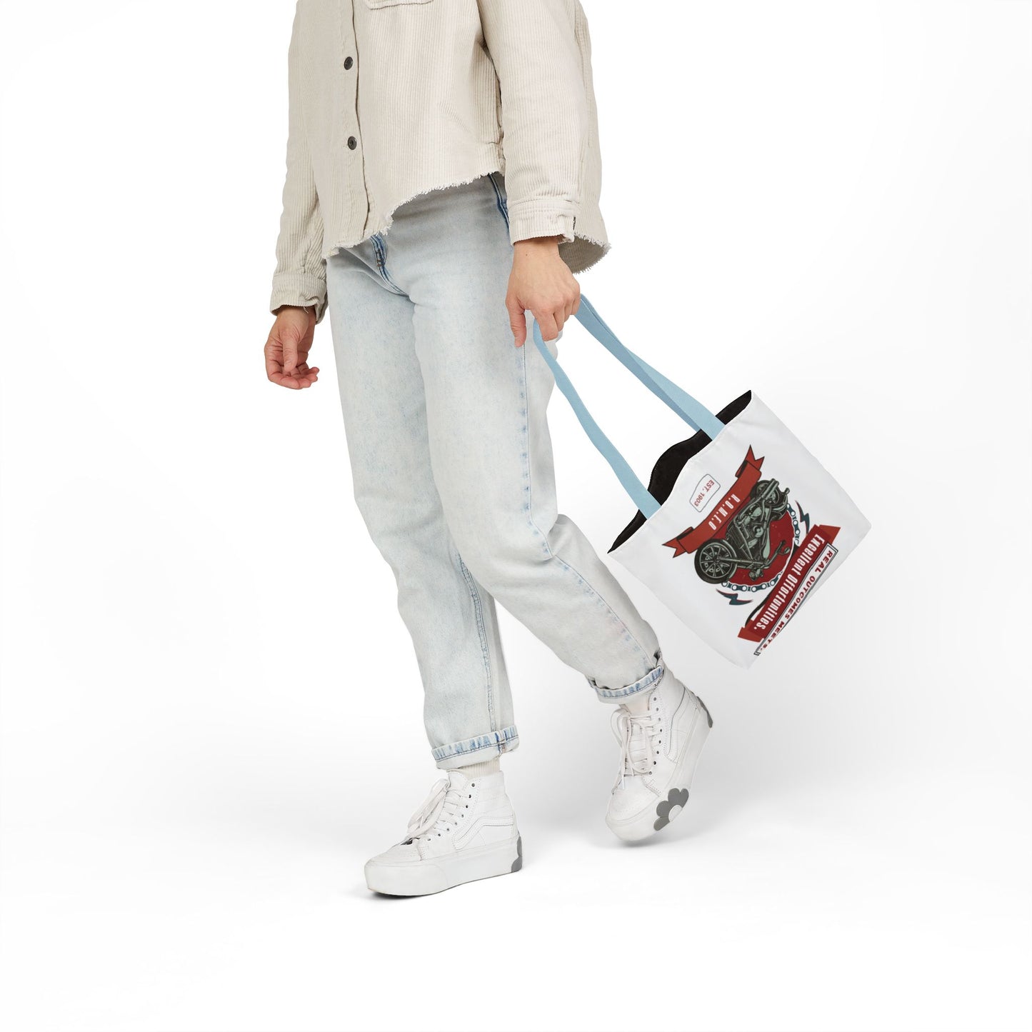 Personalized Initial Quote Motorcycle Canvas Tote Custom Name