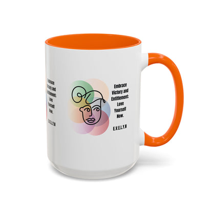 Personalized Initial Sketch Girl Accent Coffee Mug