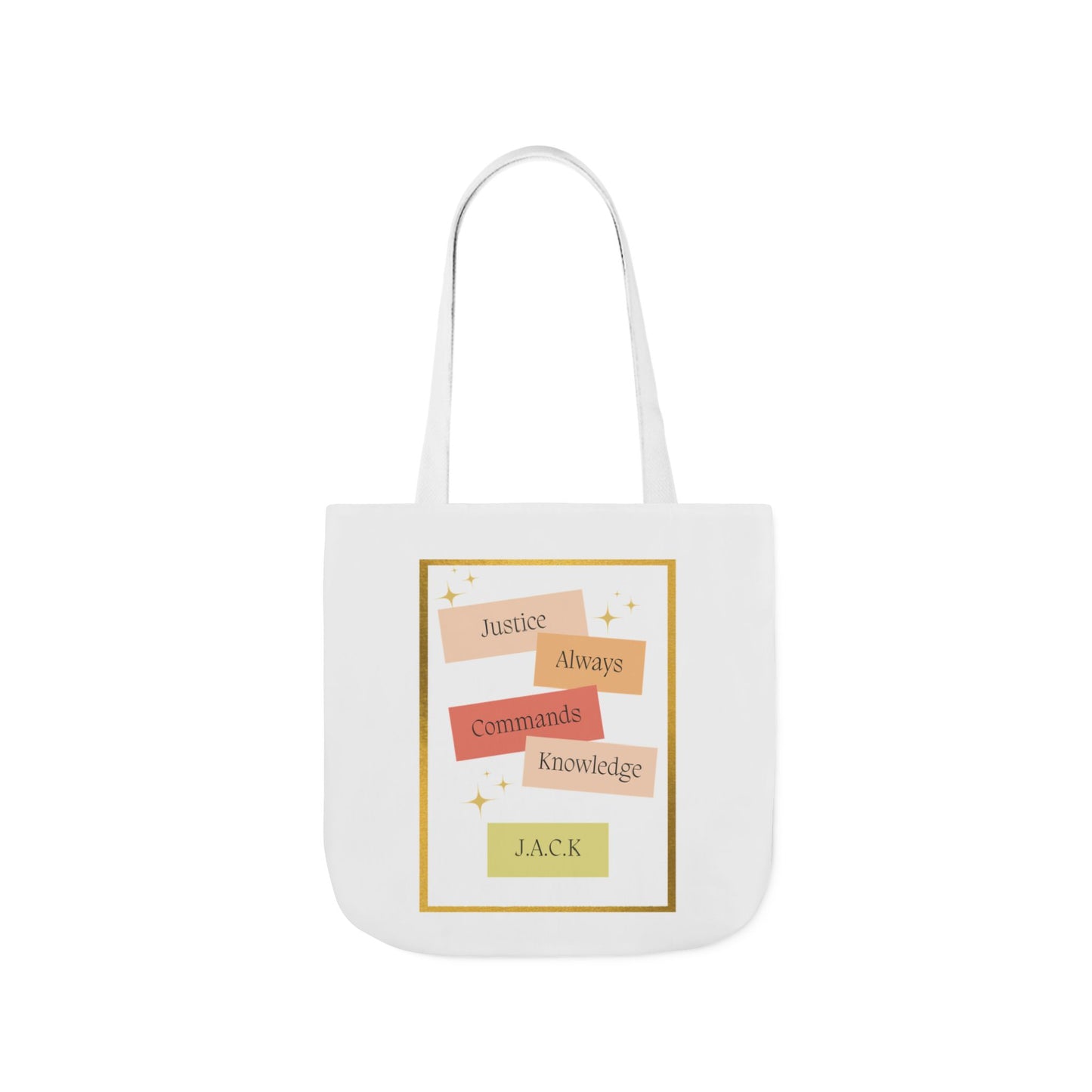 Personalized Initial Quote Inspirational Canvas Tote Custom Name