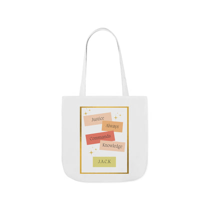 Personalized Initial Quote Inspirational Canvas Tote Custom Name