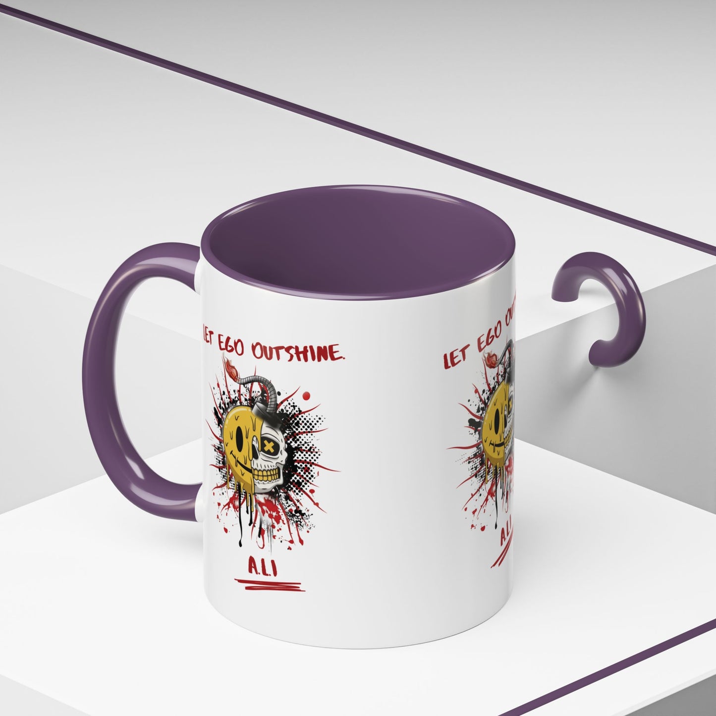 Personalized Split Smile Skull Accent Coffee Mug