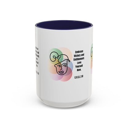 Personalized Initial Sketch Girl Accent Coffee Mug