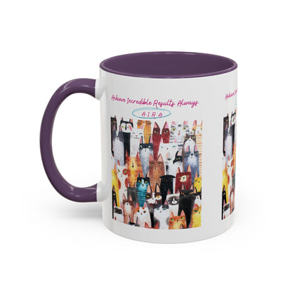 Personalized Initial Cat Collage Accent Coffee Mug