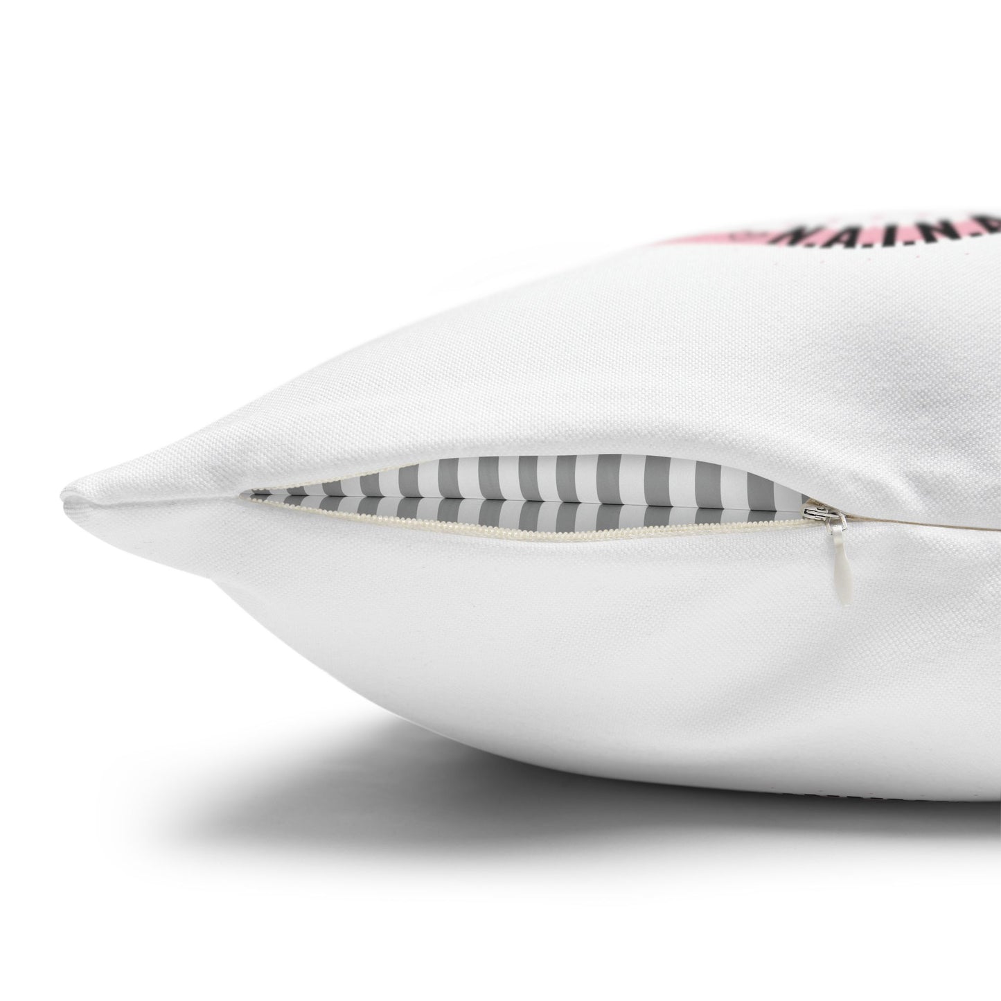 Personalized Initial Quote Cosmetic Heart — Custom Sayings on Square Poly Canvas Pillowcase