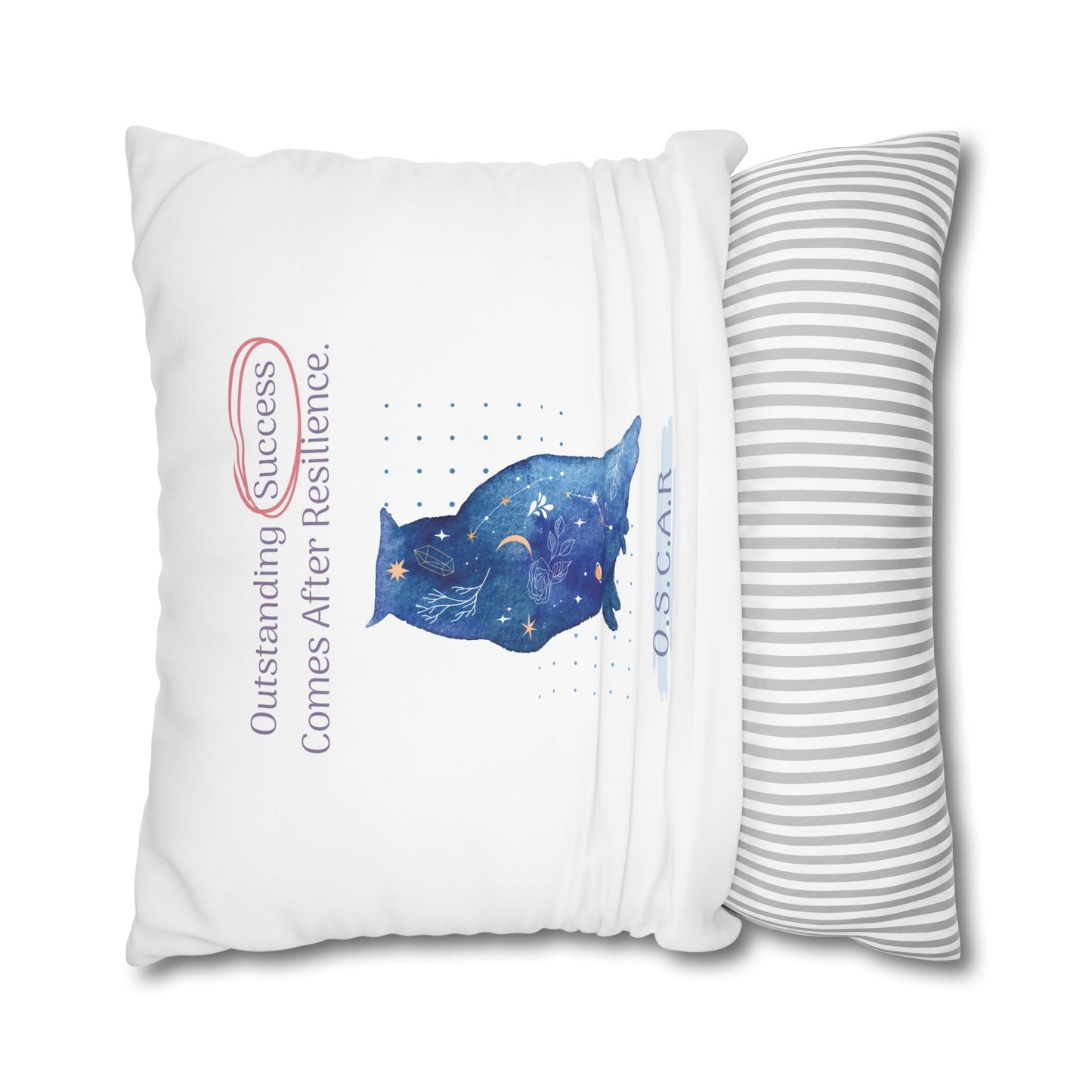 Personalized Initial Quote Galaxy Owl — Custom Sayings on Square Poly Canvas Pillowcase