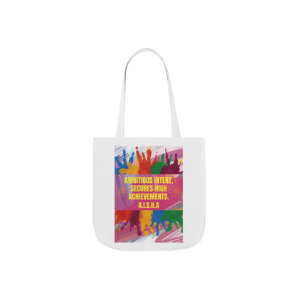 Personalized Initial Quote Colorful Paint Canvas Tote Custom Name