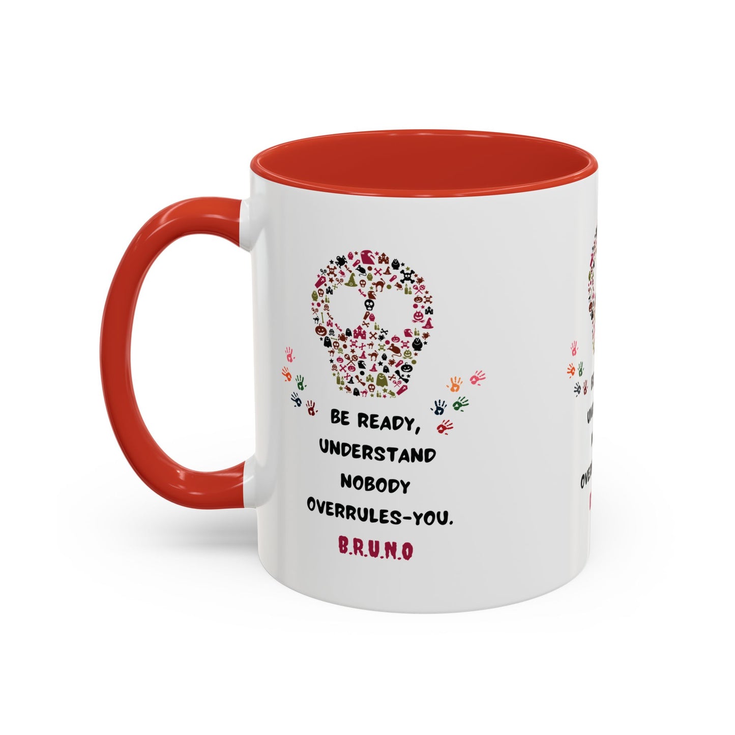 Personalized Initial Floral Skull Accent Coffee Mug