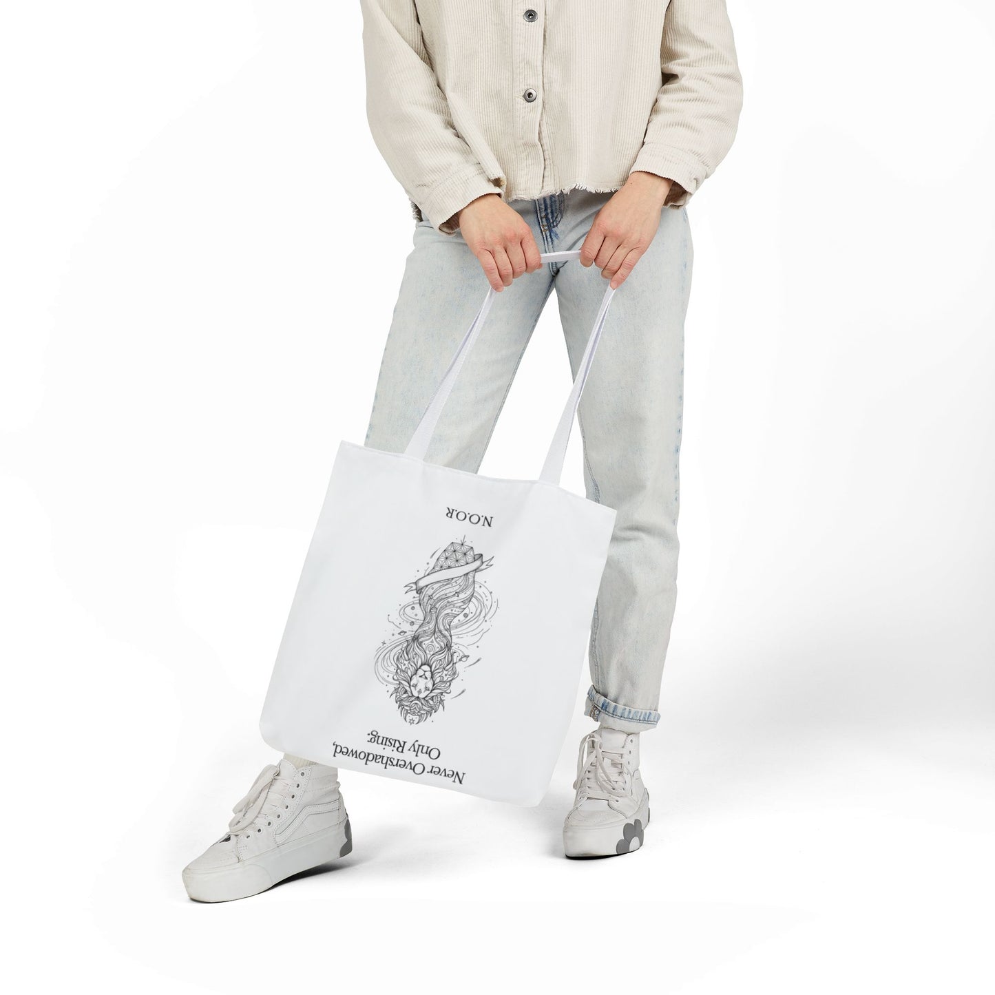 Personalized Initial Quote Girl Lion Canvas Tote Custom Name