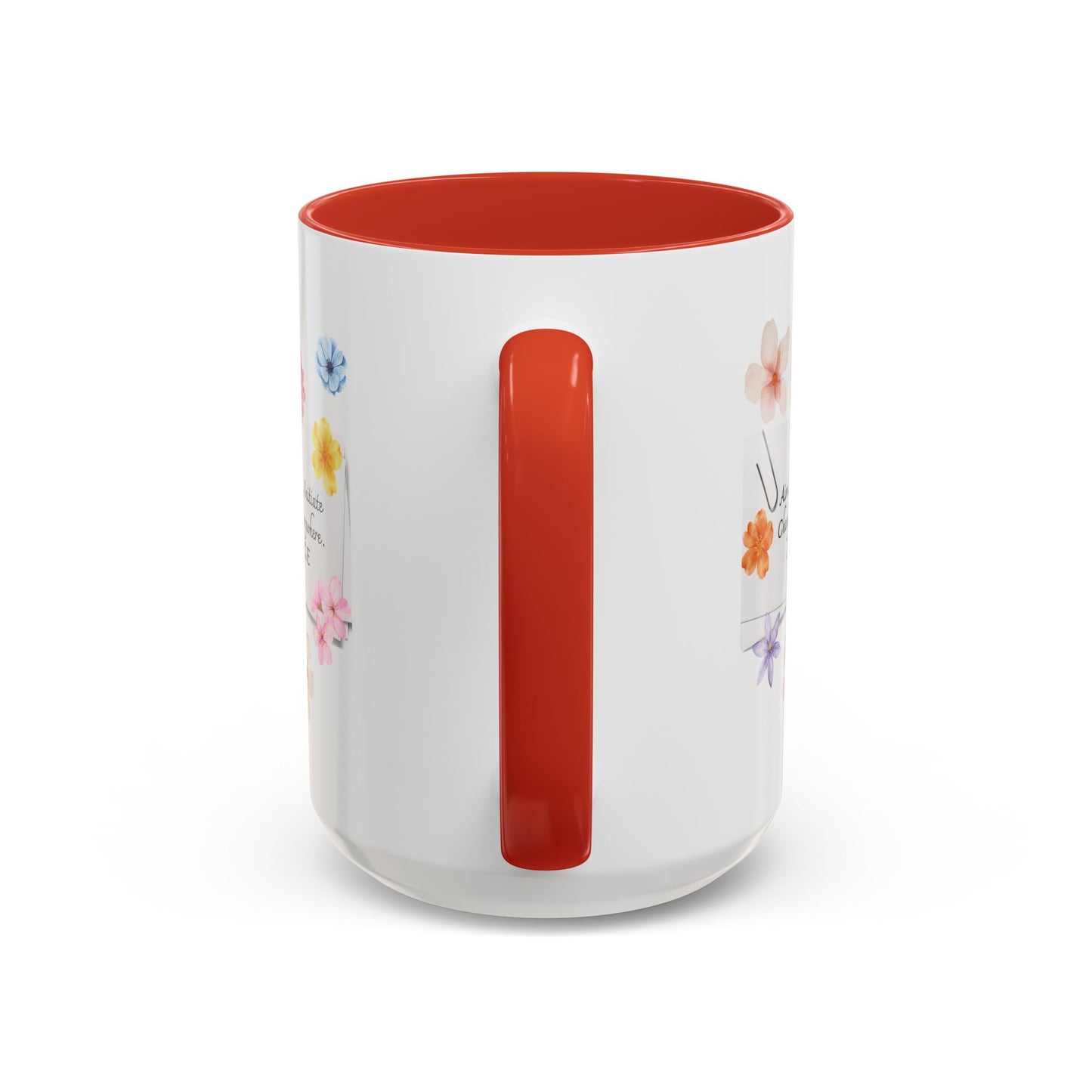 Personalized Floral Clip Note Accent Coffee Mug