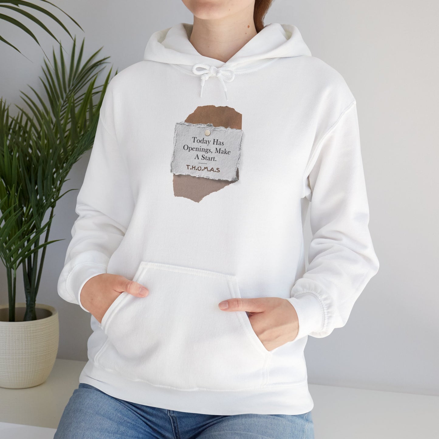 Personalized Torn Paper Motive Hooded Sweatshirt