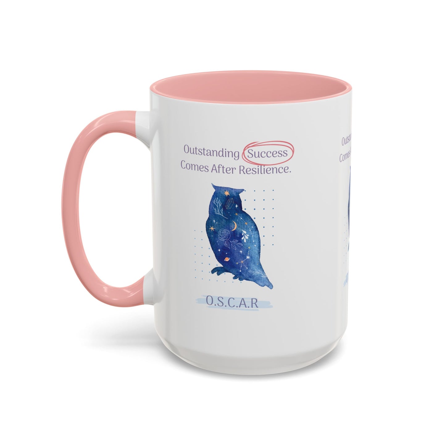 Personalized Initial Galaxy Owl Accent Coffee Mug