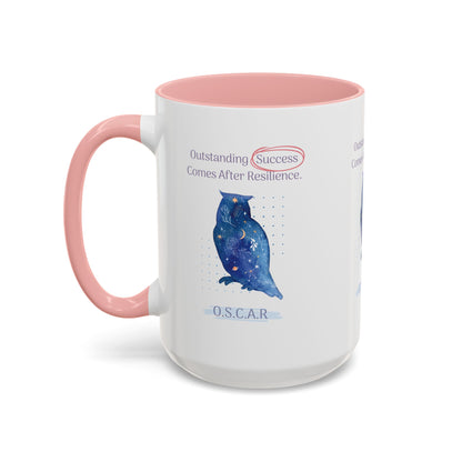 Personalized Initial Galaxy Owl Accent Coffee Mug
