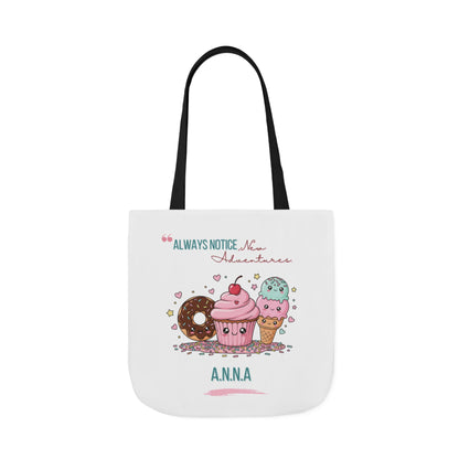 Personalized Initial Quote Sweet Treat Canvas Tote Custom Name