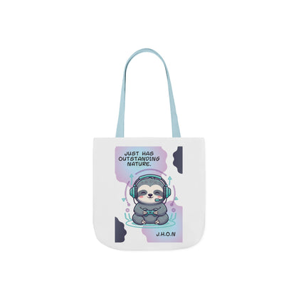 Personalized Initial Quote Sloth Gamer Canvas Tote Custom Name