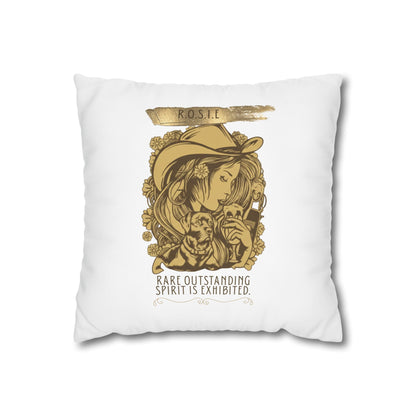 Customized monogrammed pillowcase with personalized quote. High-quality poly canvas square cushion cover, ideal for housewarming, wedding, or anniversary gifts with bespoke text.