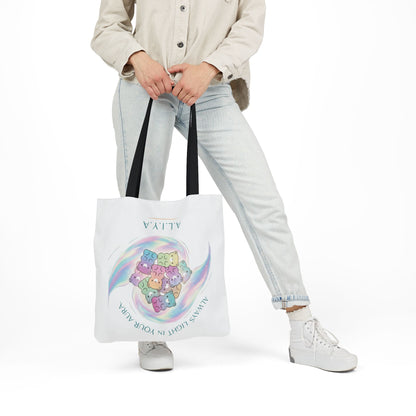 Personalized Initial Quote Pastel Cloud Canvas Tote Custom Name