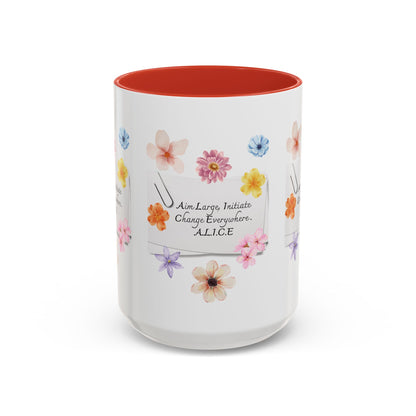 Personalized Floral Clip Note Accent Coffee Mug