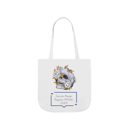Personalized Initial Quote Floral Skull Canvas Tote Custom Name