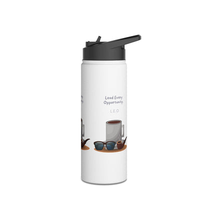 Personalized Initial Quote Sunglasses and Coffee Stainless Steel Water Bottle