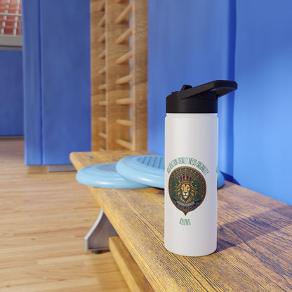 Personalized Initial Quote Circled Lion Stainless Steel Water Bottle