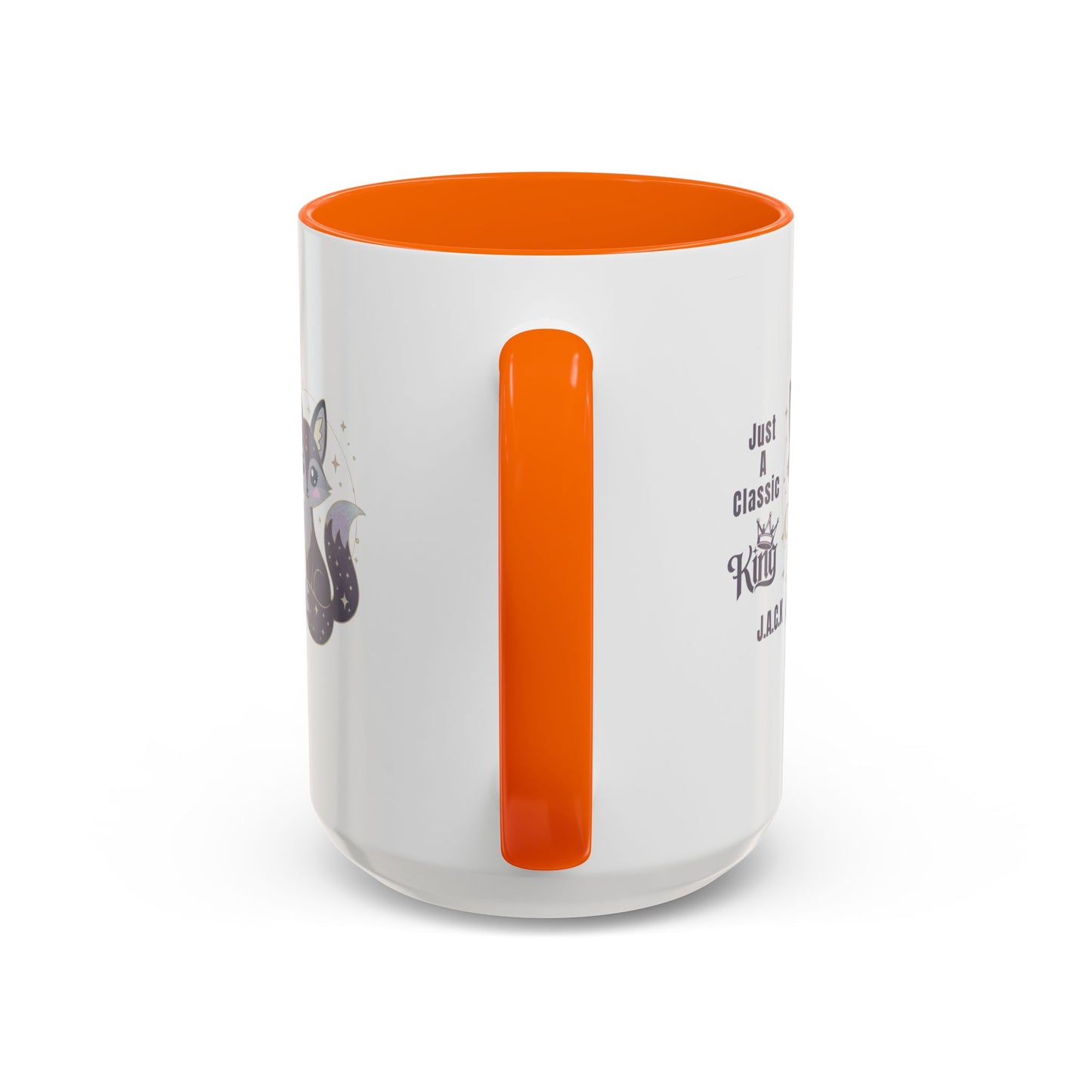 Personalized Initial Fox King Accent Coffee Mug