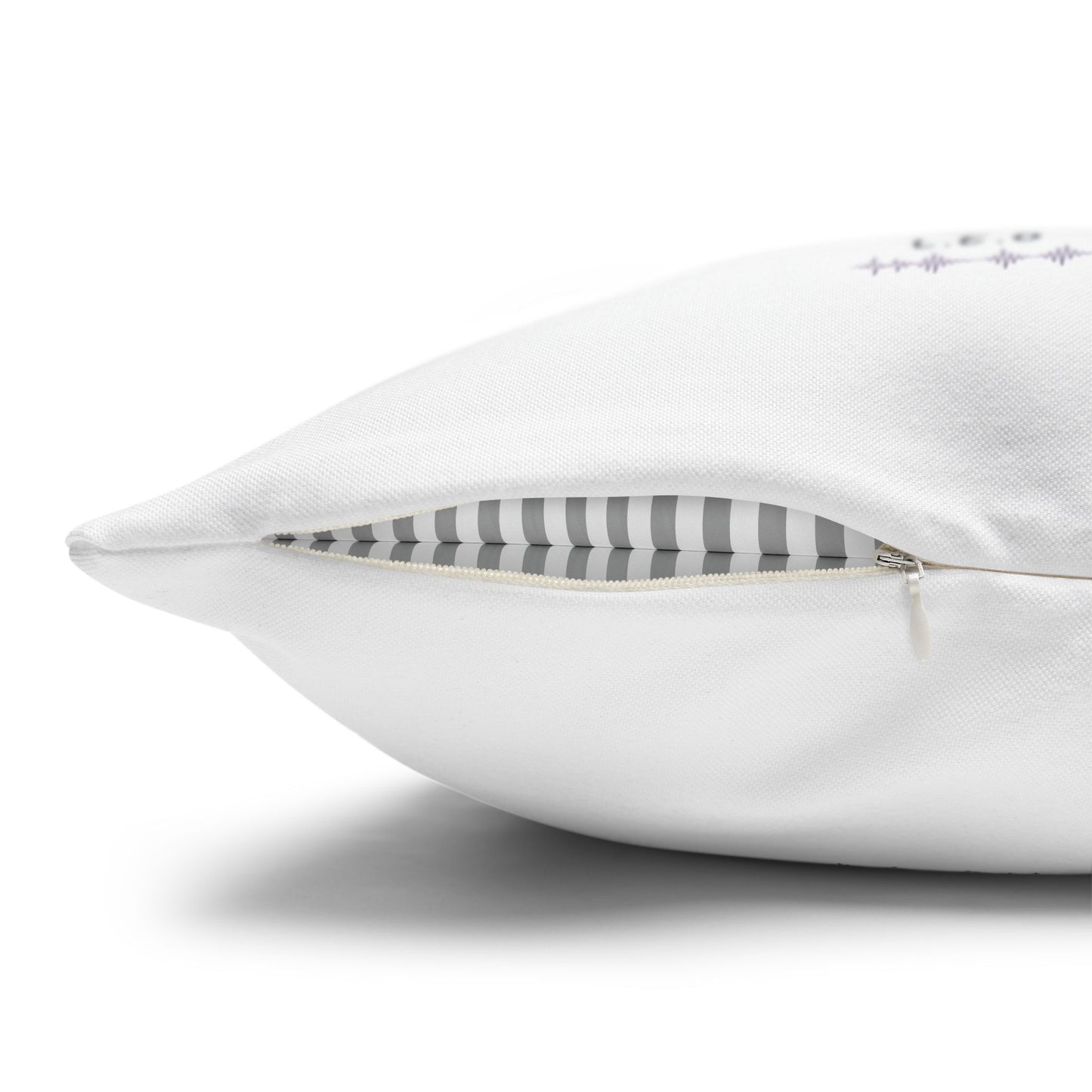 Personalized Initial Quote Headphone — Custom Sayings on Square Poly Canvas Pillowcase