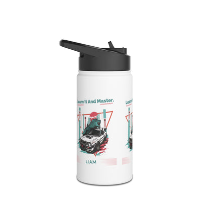 Personalized Initial Quote Dinosaur Car Stainless Steel Water Bottle