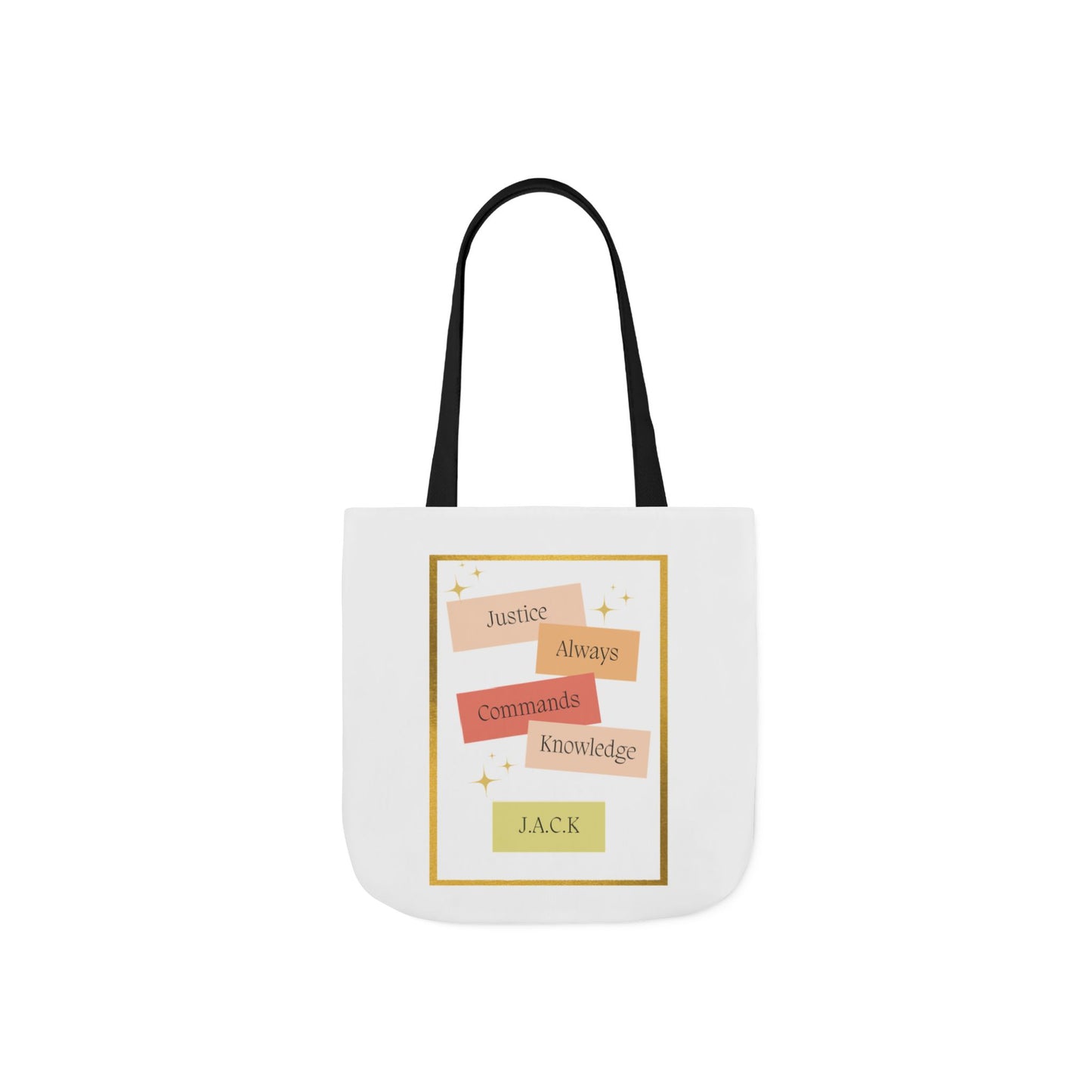 Personalized Initial Quote Inspirational Canvas Tote Custom Name