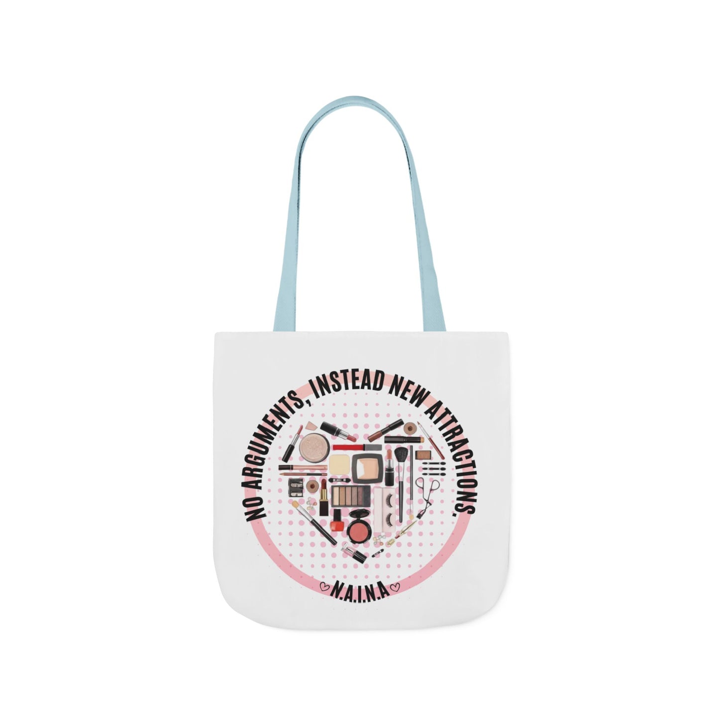 Personalized Initial Quote Cosmetic Heart Canvas Tote Custom Name