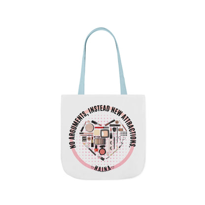 Personalized Initial Quote Cosmetic Heart Canvas Tote Custom Name