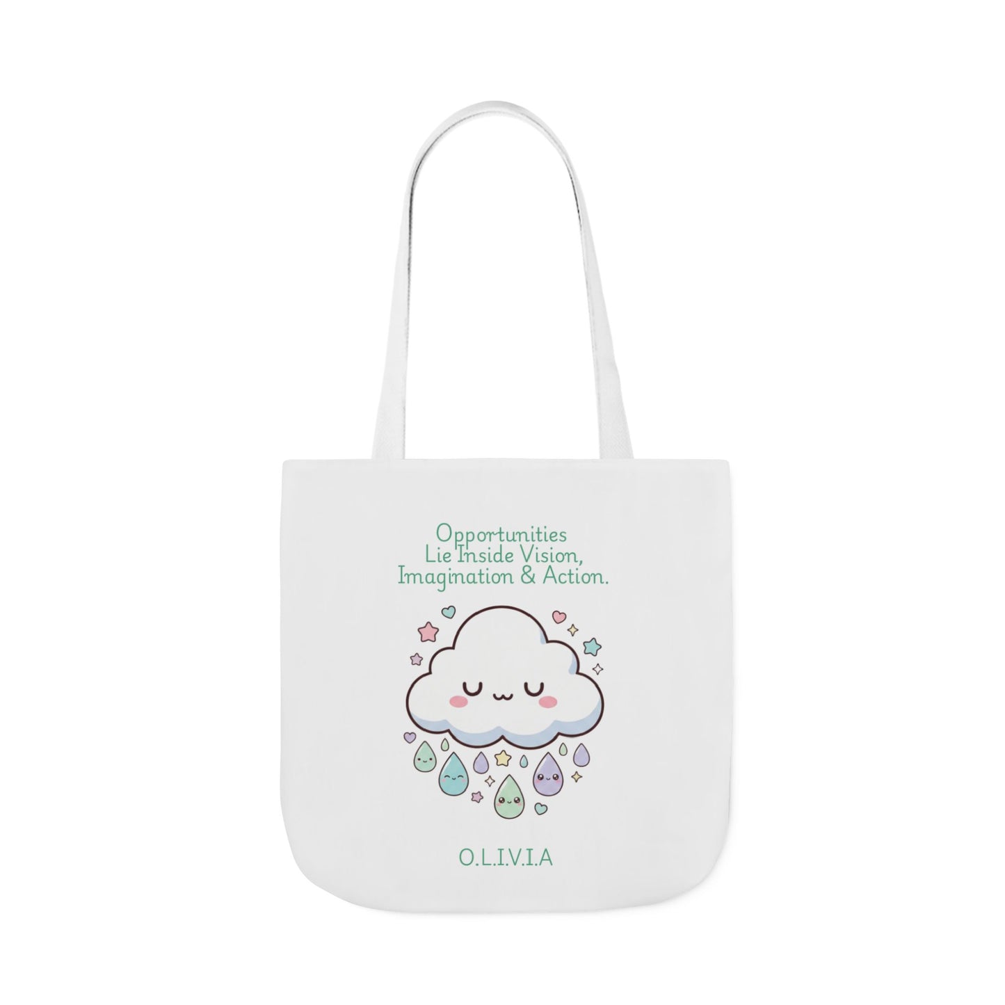 Personalized Initial Quote Cloud Dripping Canvas Tote Custom Name