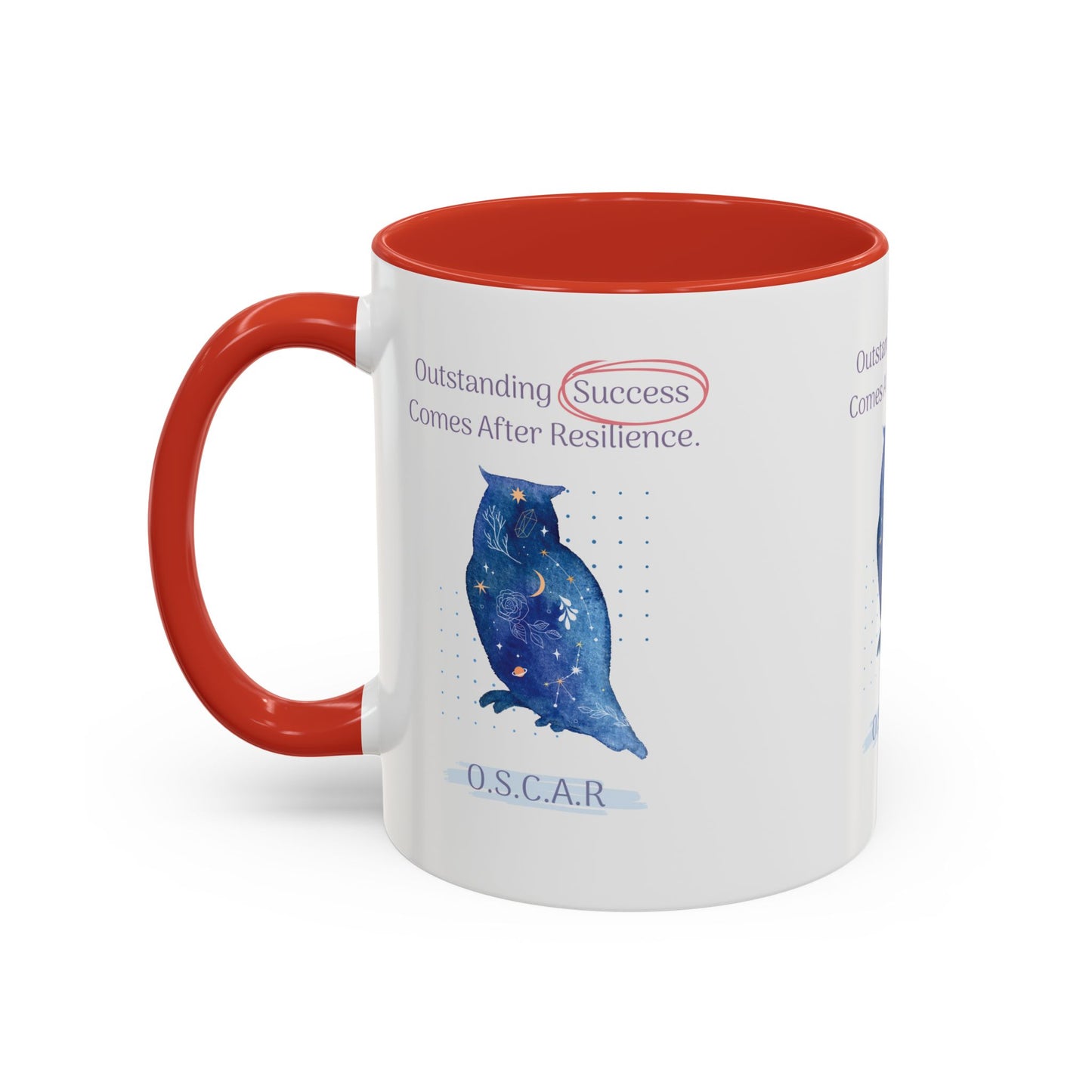 Personalized Initial Galaxy Owl Accent Coffee Mug