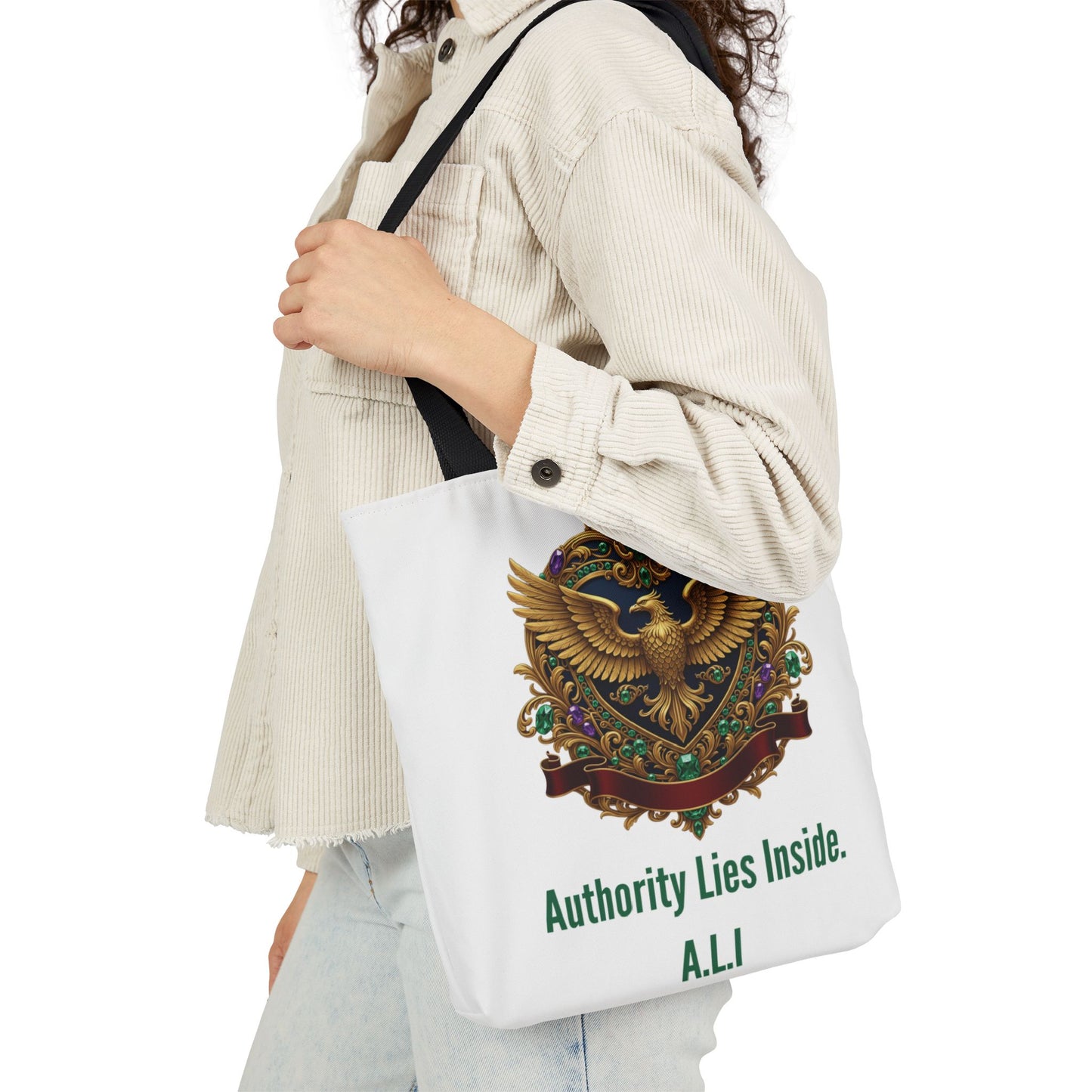 Personalized Initial Quote Eagle Wings Canvas Tote Custom Name